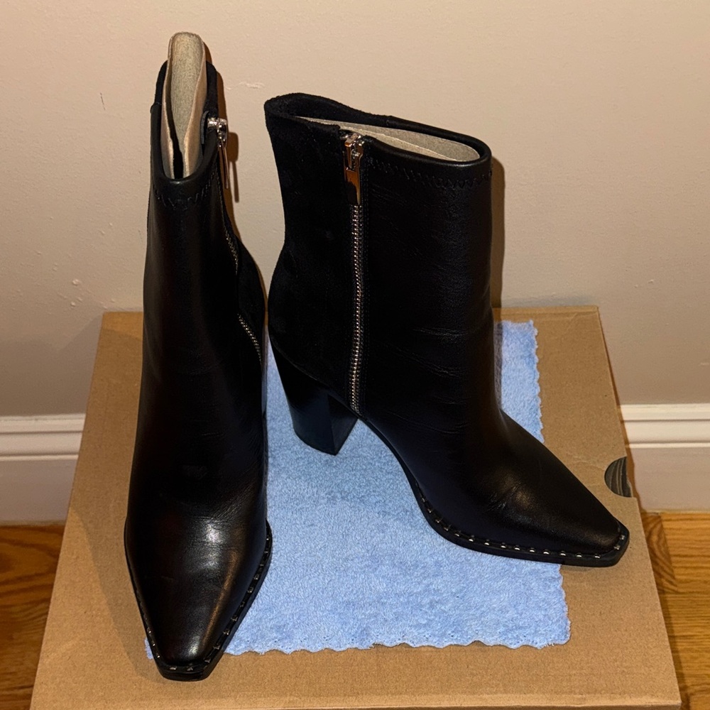 Aldo Alycia Black Leather Heeled Boots